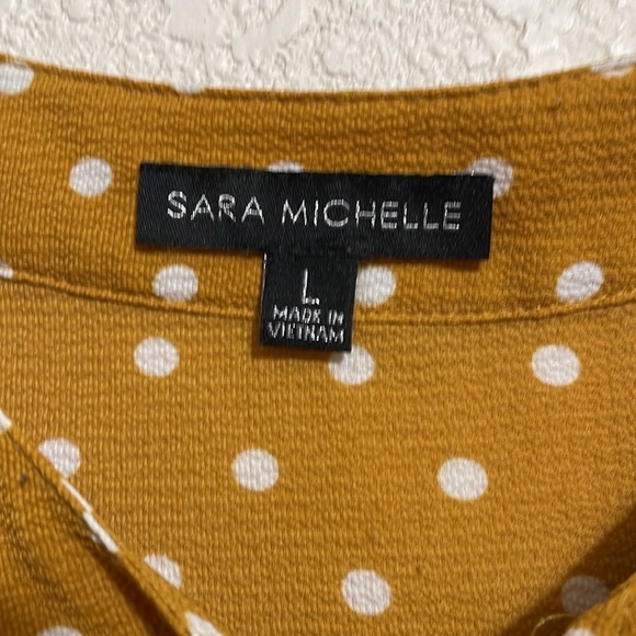 SARA MICHELLE Polka Dot Mustard Blouse - Picture 5 of 5
